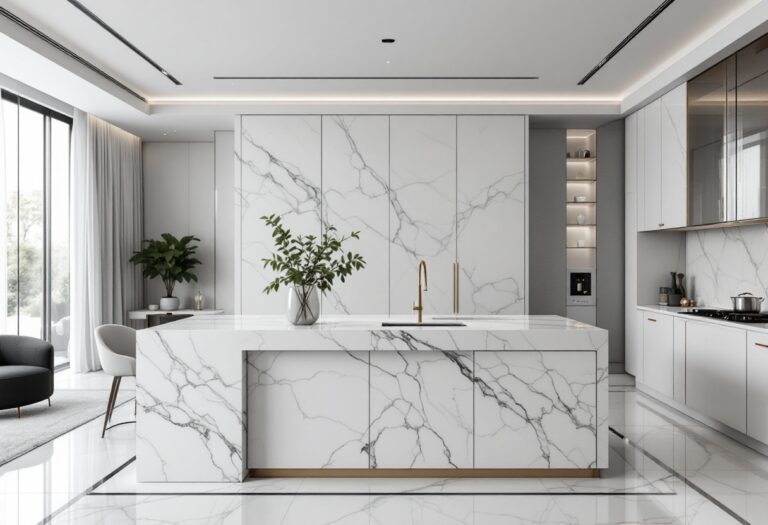 Interno di un appartamento di lusso a Mosca con design moderno