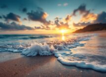 Tartaruga marina in nuoto nell'oceano blu