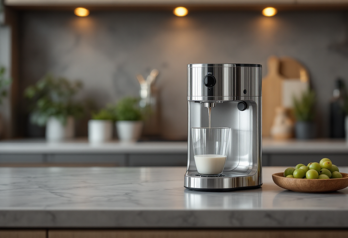 Cappuccinatore in azione per un caffè cremoso
