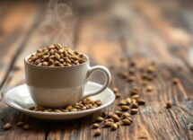 Semi di cardamomo su sfondo naturale