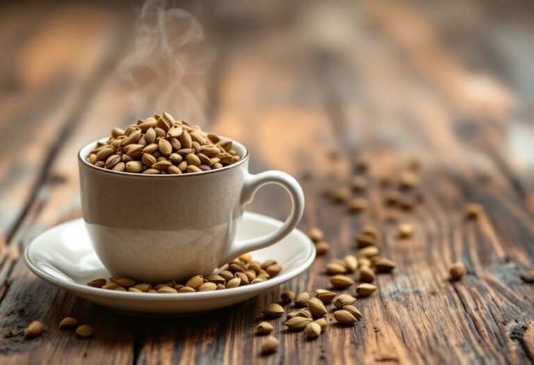 Semi di cardamomo su sfondo naturale