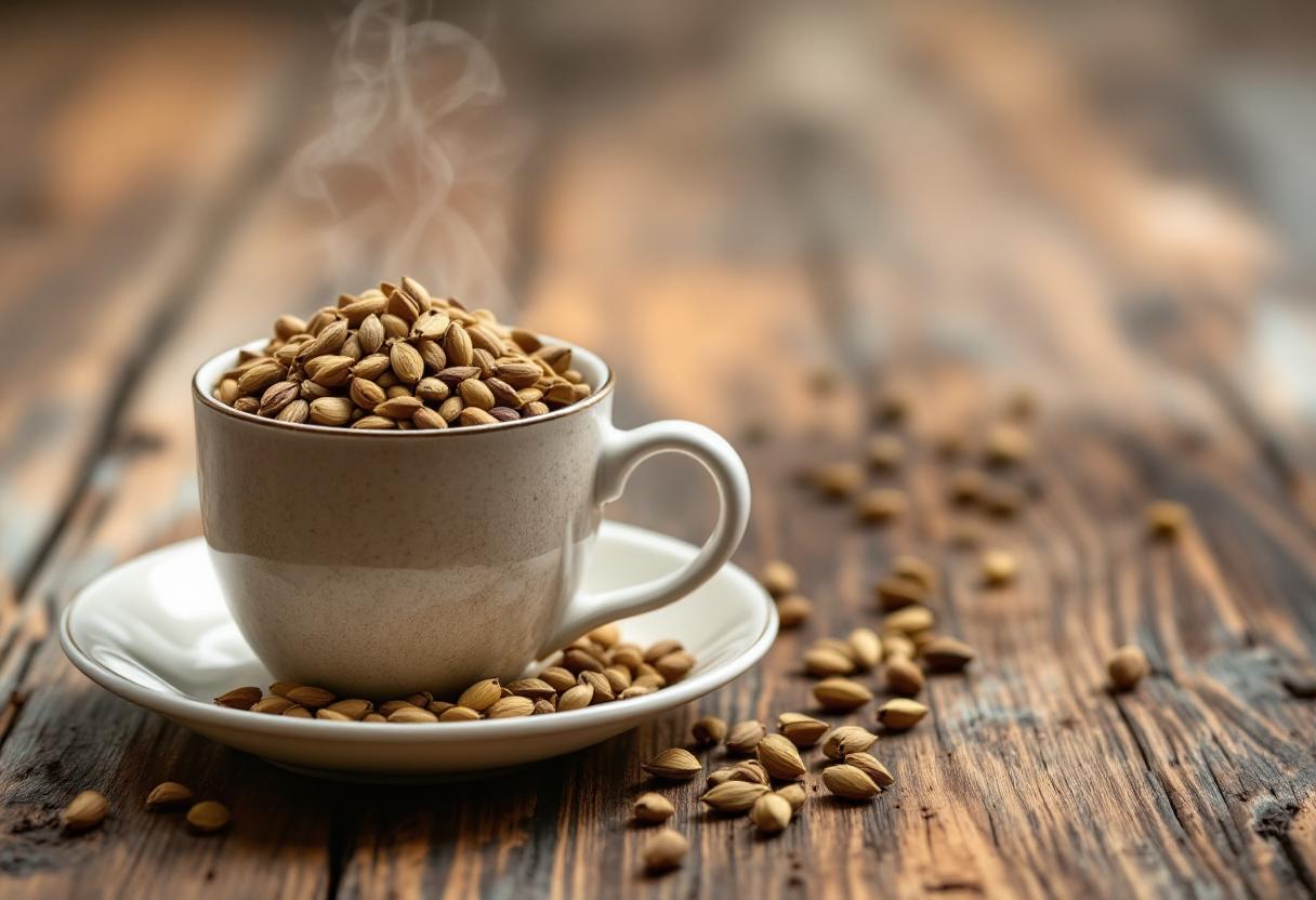 Semi di cardamomo su sfondo naturale