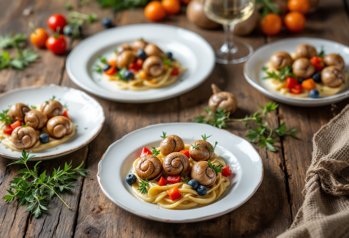 Chiocciole fresche pronte per la preparazione culinaria