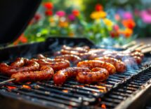 Chipolatas e merguez cotti alla perfezione su griglia