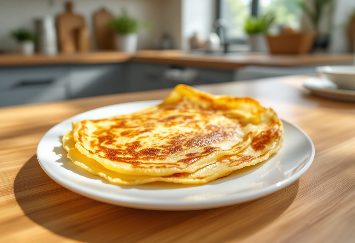 Crêpes all'acqua servite con ripieni freschi