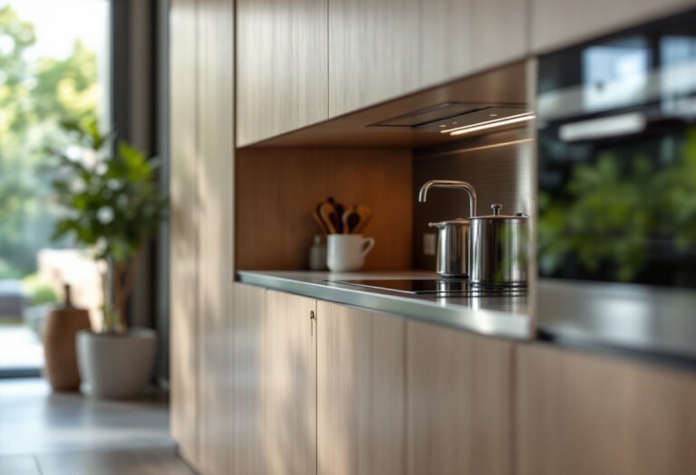 Cucina moderna nascosta con design elegante e funzionale
