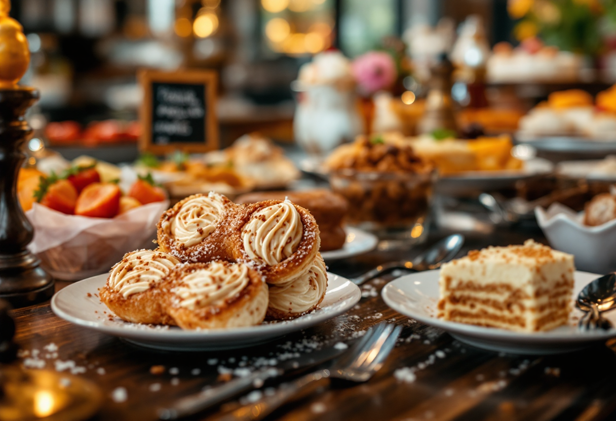 Ida e Tommaso degustano dolci tipici italiani