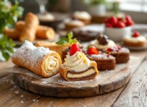 Un assortimento di dolci tipici italiani in pasticceria
