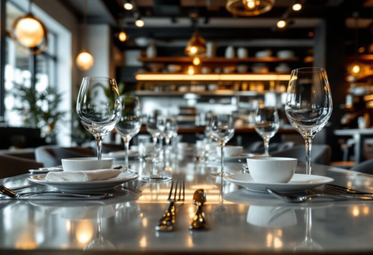 Sala e cucina in un ristorante moderno
