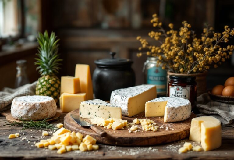 Selezione di formaggi tipici veneti su un tagliere