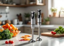 Frullatore a immersione 3 in 1 in uso in cucina