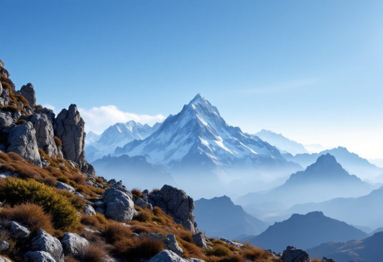Italiani che esplorano la montagna e gustano piatti locali