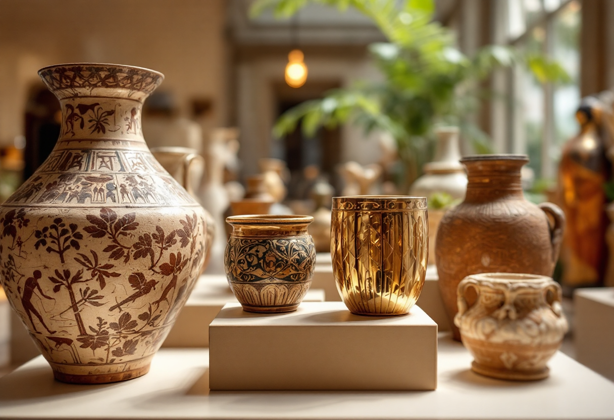 Un'opera d'arte in un museo che incanta i visitatori