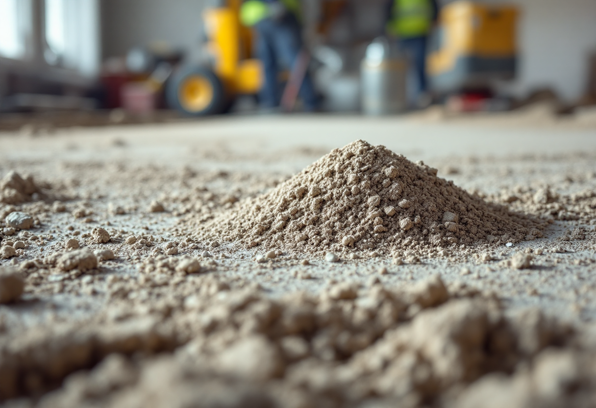Massetto in fase di realizzazione per pavimentazioni