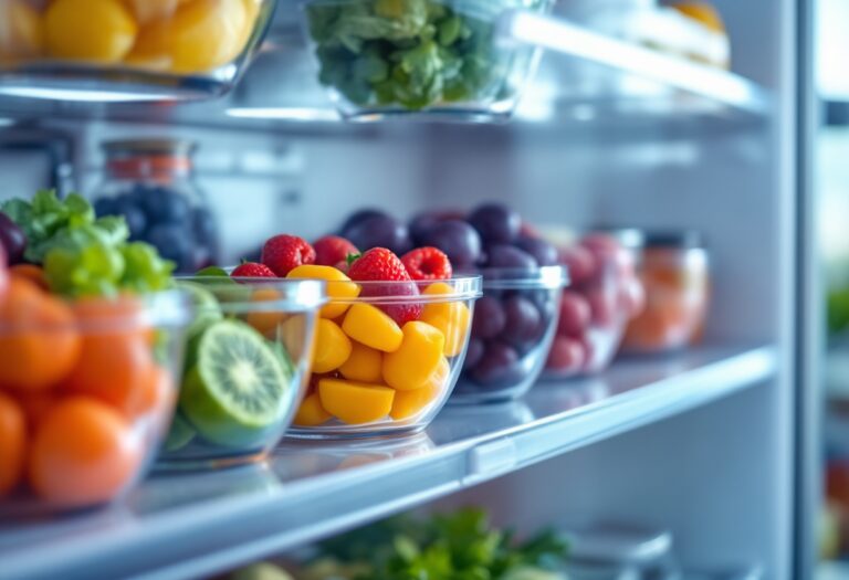 Frigorifero organizzato per ridurre sprechi alimentari
