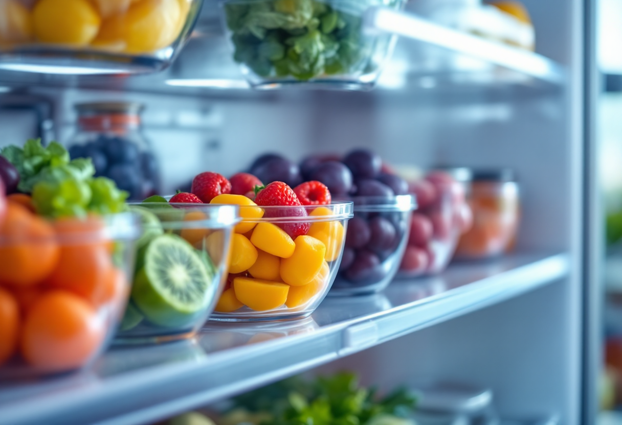 Frigorifero organizzato per ridurre sprechi alimentari
