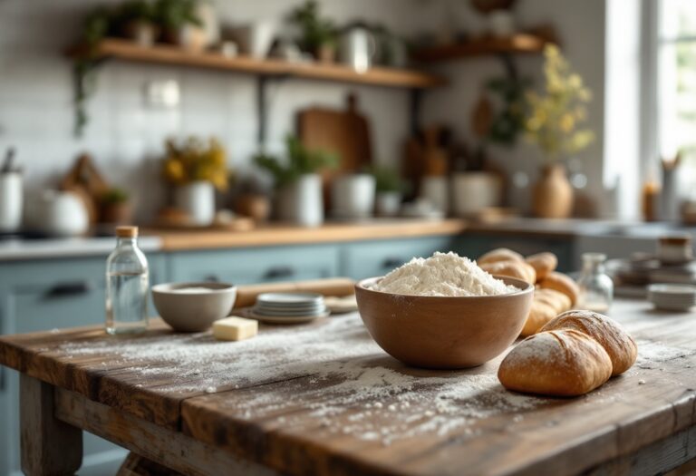 Pane fresco fatto in casa con ingredienti naturali