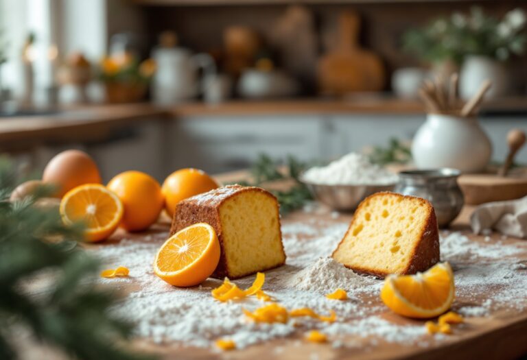 Un panettone artigianale decorato con ingredienti freschi