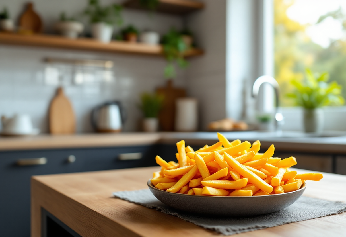 Patatine fritte croccanti preparate senza friggitrice