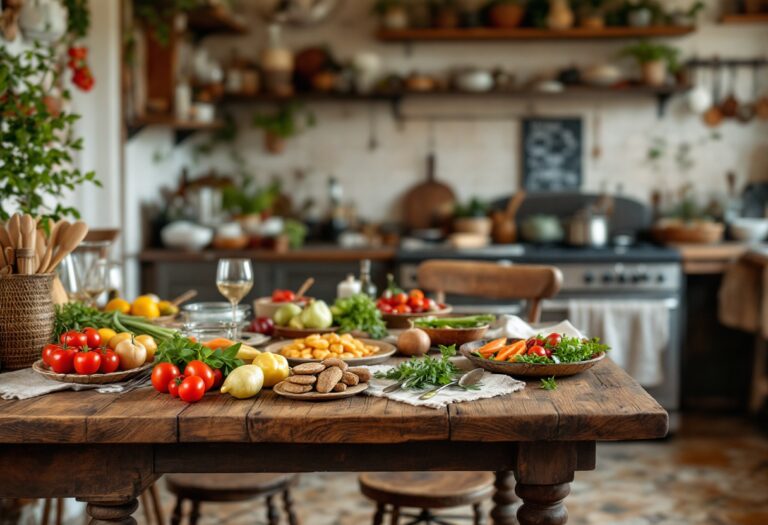 Piatti tipici delle Marche in un ristorante a Frontone