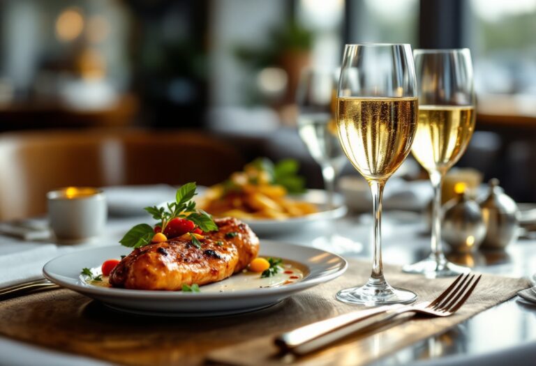 Un calice di vino rosso al ristorante Vino al Vino