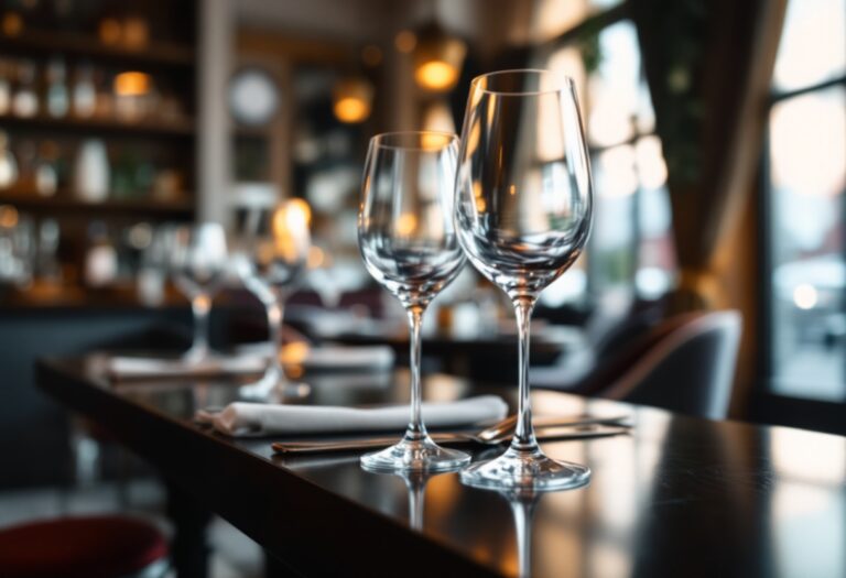 Un bicchiere di vino rosso al bistrot Vino al Vino