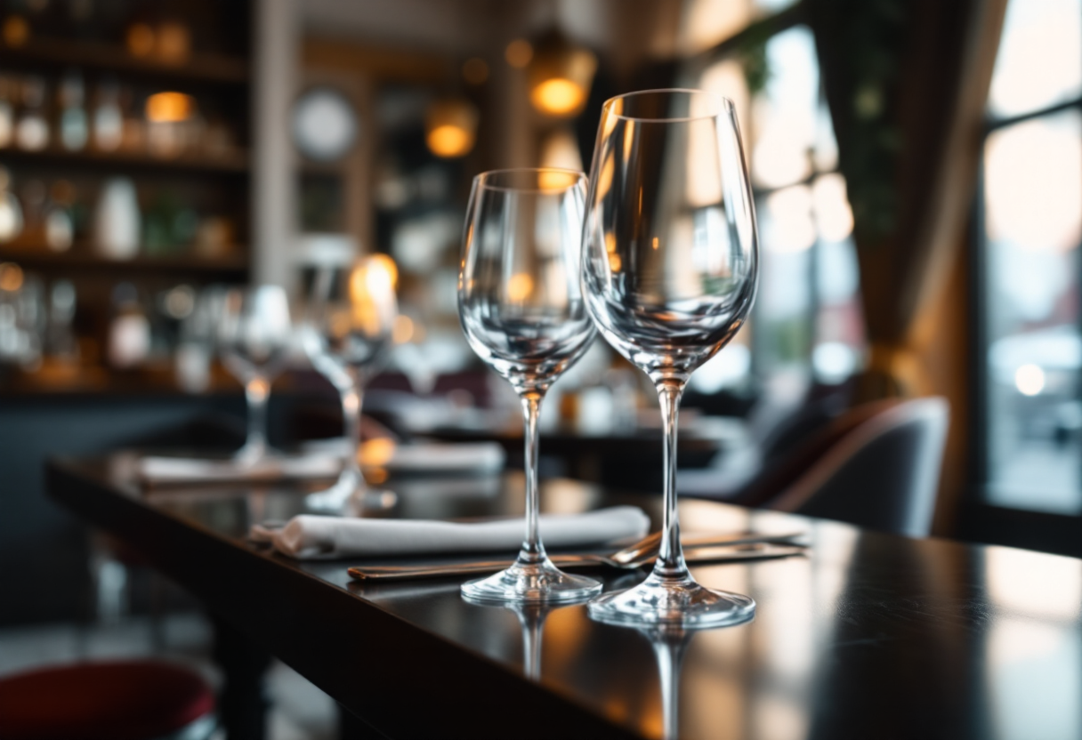 Un bicchiere di vino rosso al bistrot Vino al Vino