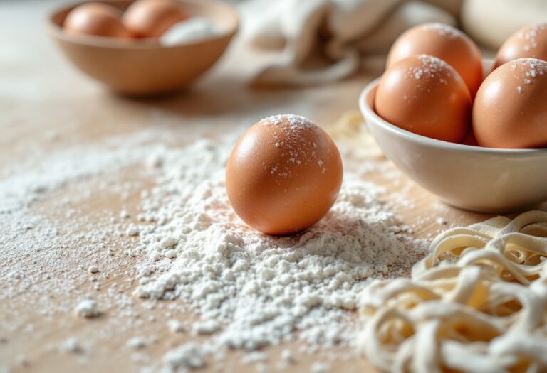 Pasta fresca fatta a mano con ingredienti tradizionali