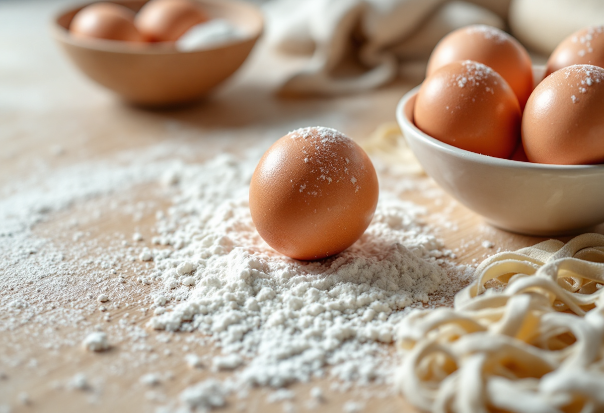 Pasta fresca fatta a mano con ingredienti tradizionali