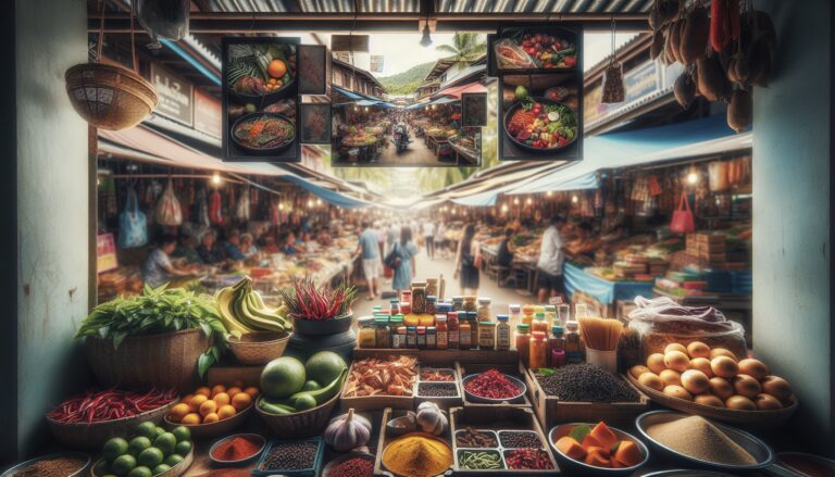 Vista di un mercato locale a Koh Samui, Thailandia