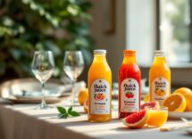 Succhi di frutta premium in eleganti bicchieri