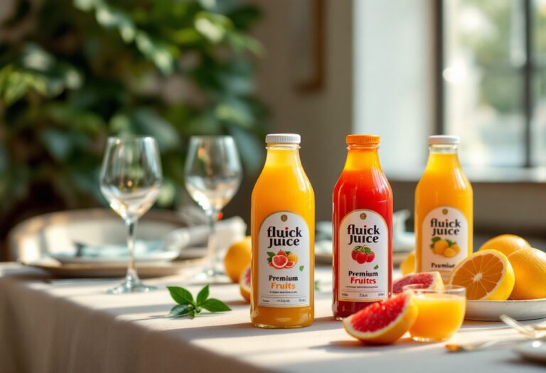 Succhi di frutta premium in eleganti bicchieri