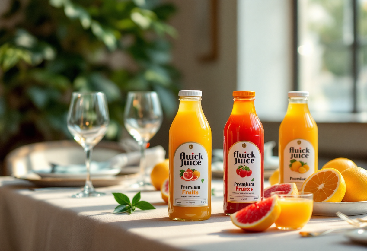 Succhi di frutta premium in eleganti bicchieri