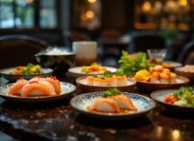 Piatto di sushi elegante servito al Sushi Park