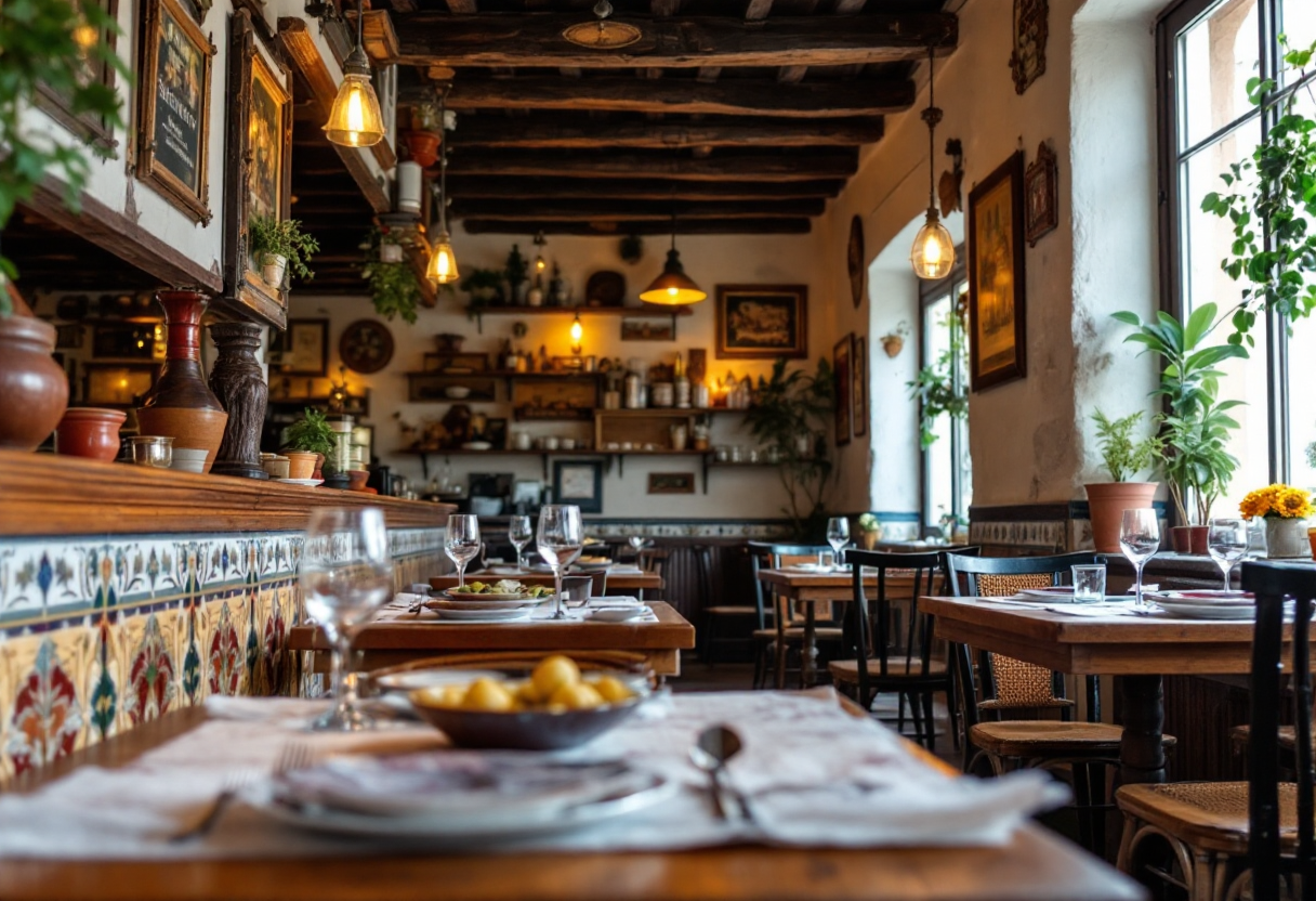 Interno accogliente della trattoria La Vittoria