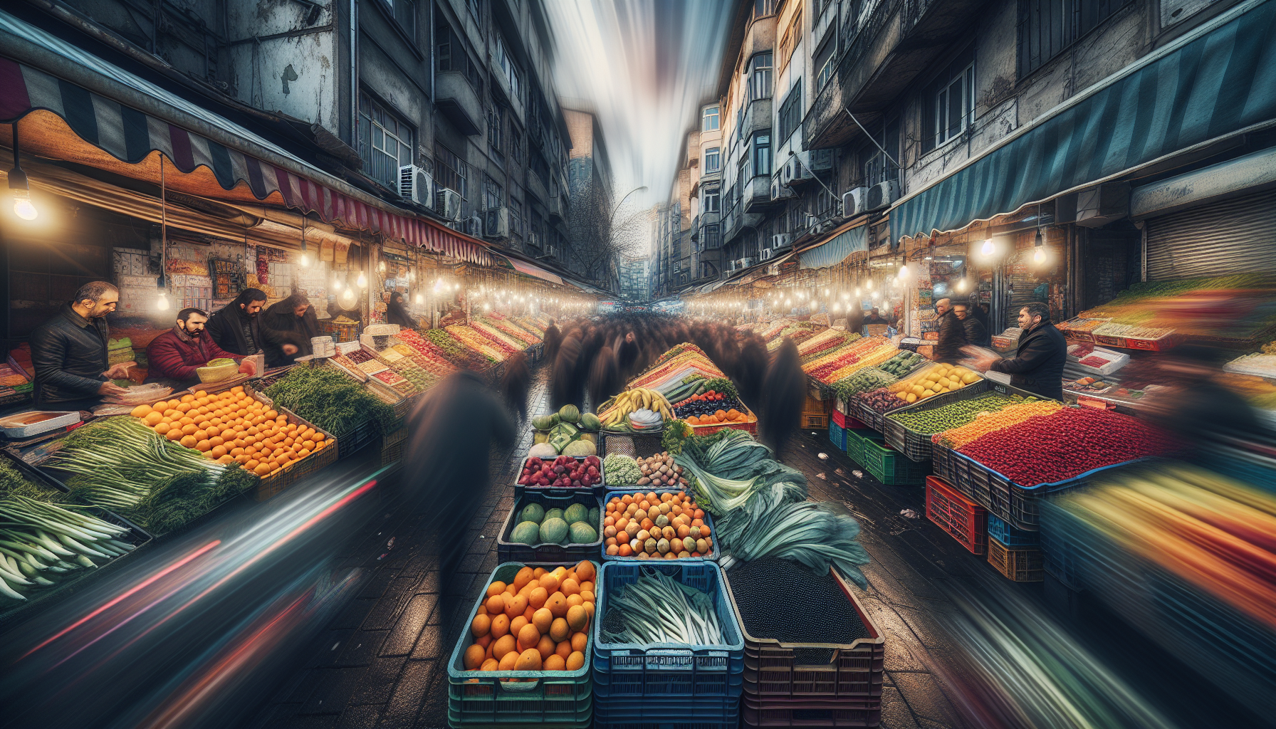 Vista panoramica di Kadiköy, Istanbul con mercati e vita locale