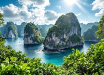 Vista panoramica di Maya Bay in Thailandia