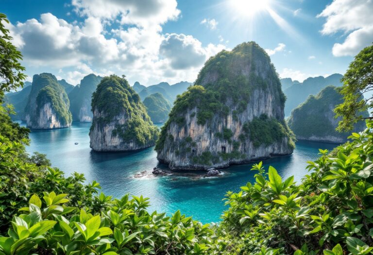 Vista panoramica di Maya Bay in Thailandia