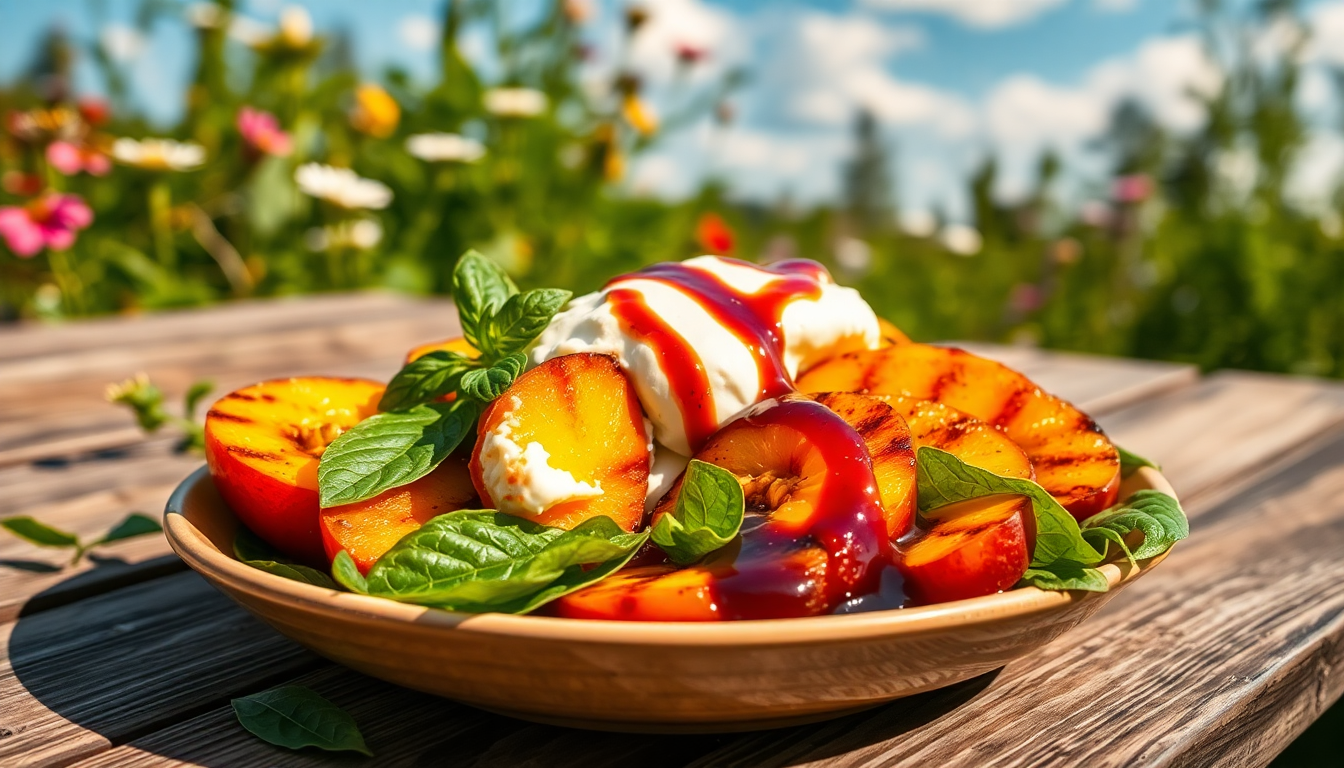 linsalata di pesche grigliate con burrata un piatto estivo da non perdere 1747573291