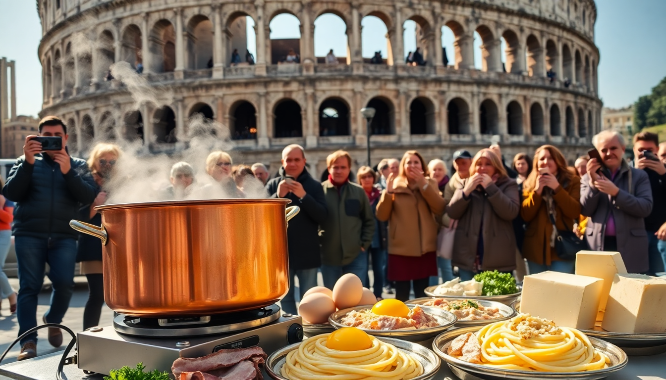 controversia per la carbonara preparata da mary cuzzupe al colosseo 1751071620