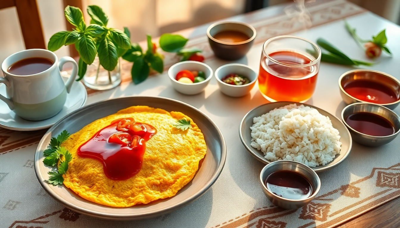 piatti tradizionali per una colazione tipica thailandese 1752098202