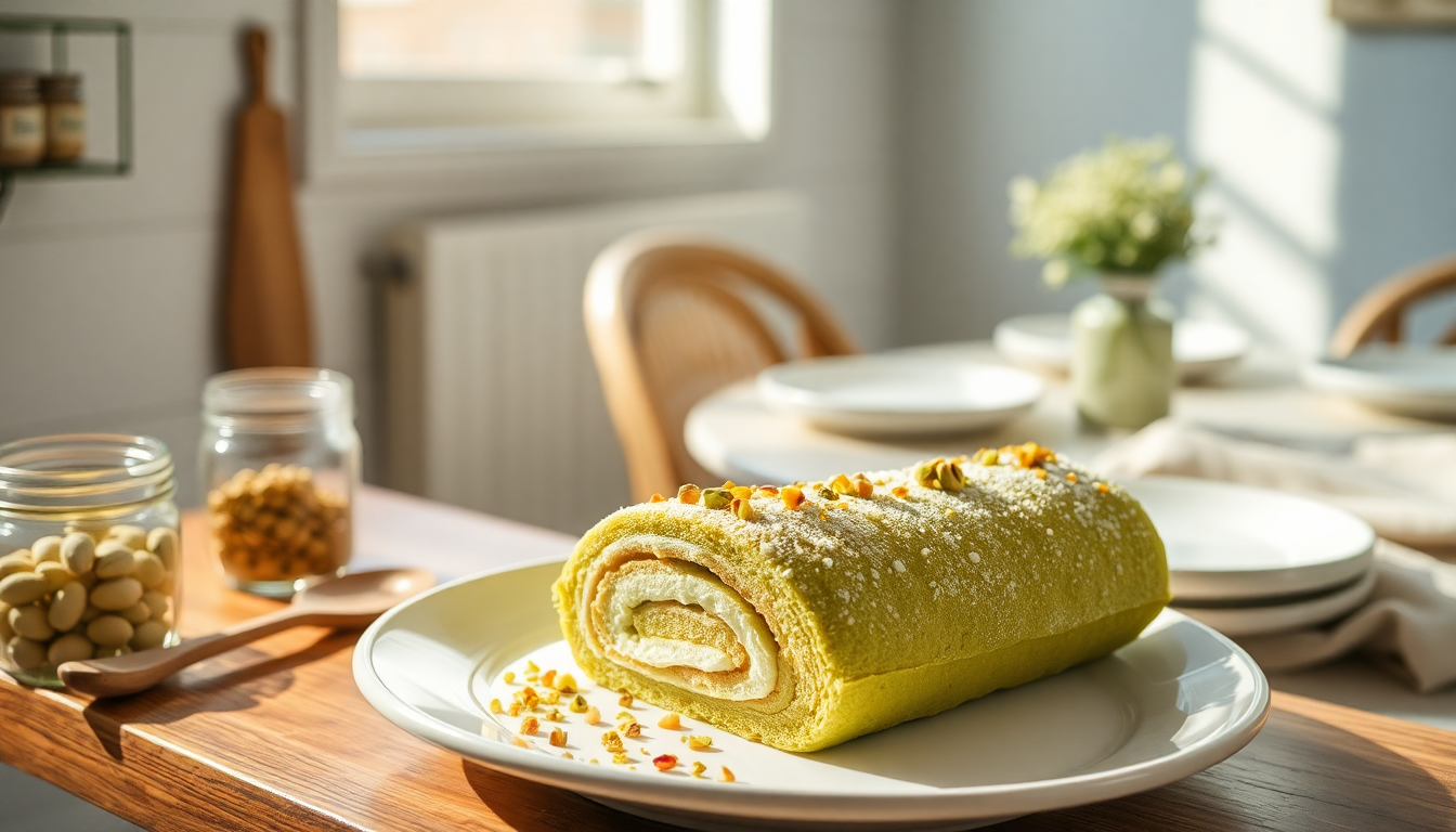 scopri come preparare un rotolo al pistacchio facile e gustoso 1751802939