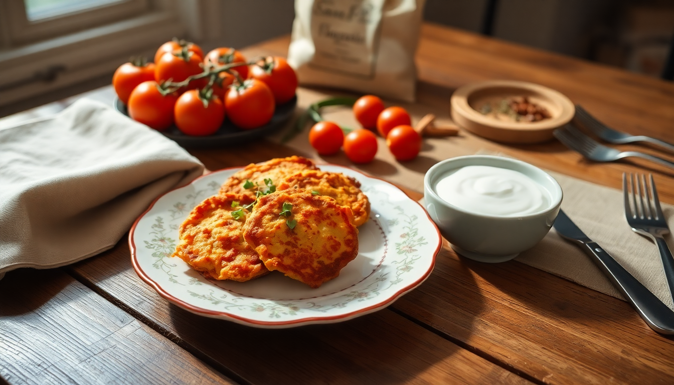 scopri la ricetta delle frittelle di pomodori san marzano con salsa di yogurt 1751369008