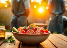 Insalata messicana agrodolce per barbecue: versione con cipolla rossa